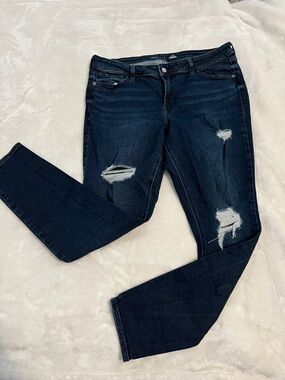 Old Navy Dark Blue Skinny Ripped Jeans
